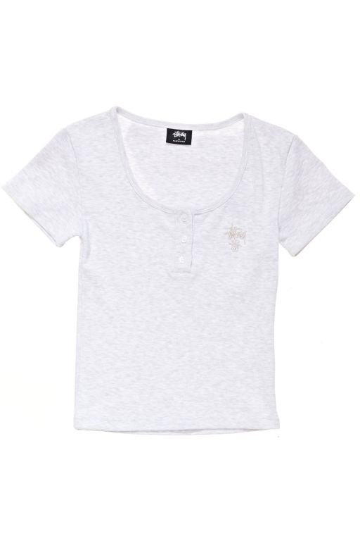 Stussy Womens Berk Scoop Neck T Shirt White - FGYHJ1760